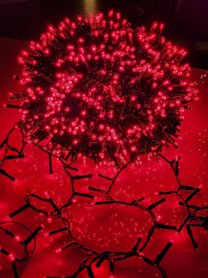 PISCA FESTÃO 1500 LEDS 40 METROS VERMELHO COM STROBO VERMELHO BIVOLT USO INTERNO E EXTERNO