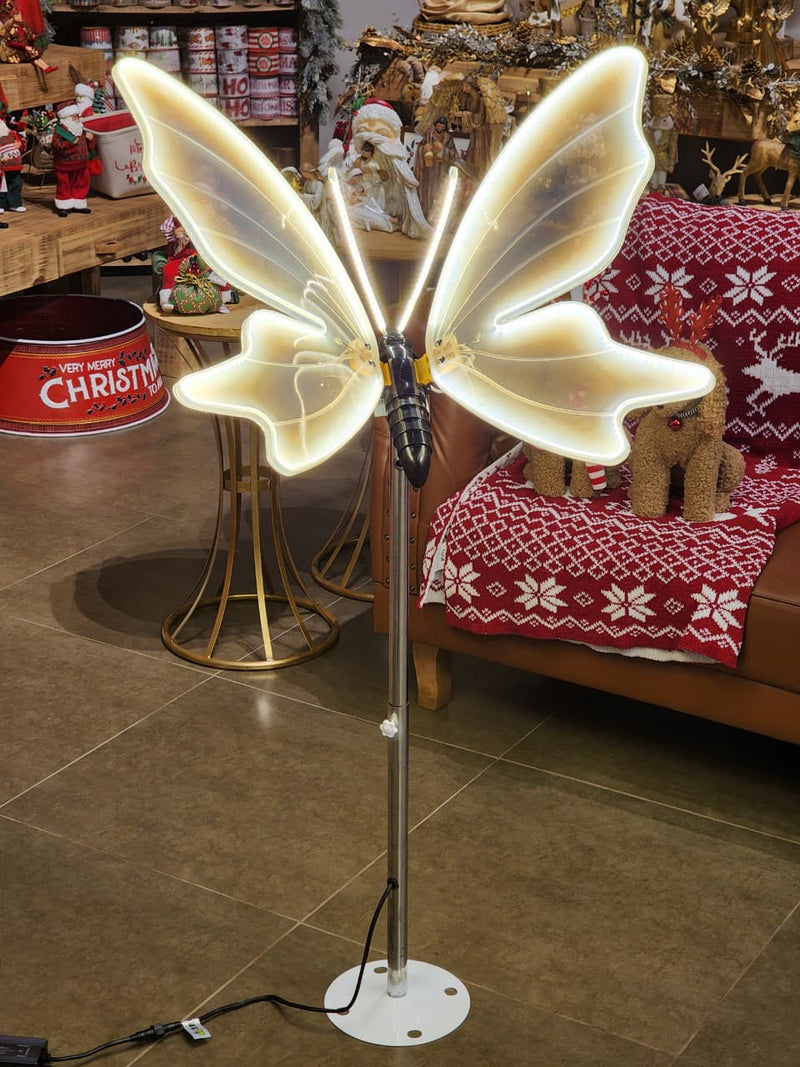 BORBOLETA 80CM COM LED WARM COM SUPORTE BIVOLT