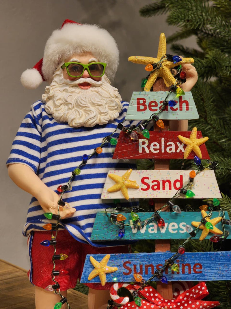 PAPAI NOEL NA PRAIA COLEÇÃO KURT S. ADLER 27CM