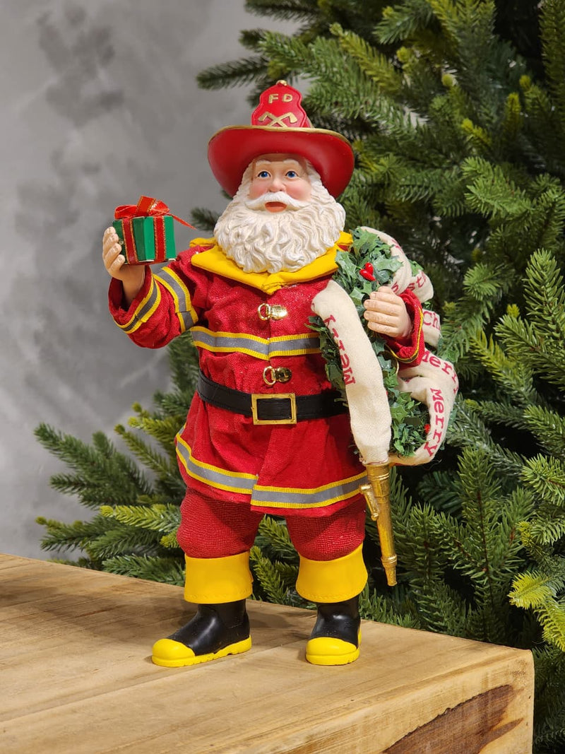 PAPAI NOEL BOMBEIRO COLEÇÃO KURT S. ADLER 28CM